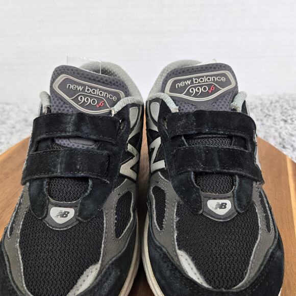 New Balance FuelCell 990v6 Black Silver Casual Hook Loop Sneaker Kid 2 XW X-Wide - Picture 7 of 14